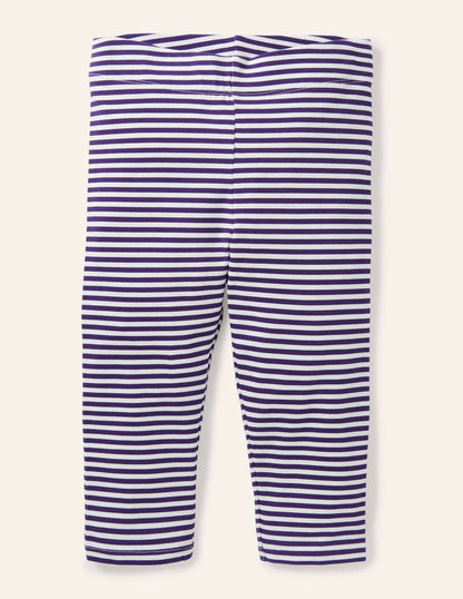 Fun Cropped Leggings-Indigo Navy/ White