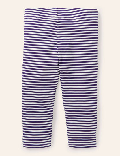 Fun Cropped Leggings-Indigo Navy/ White