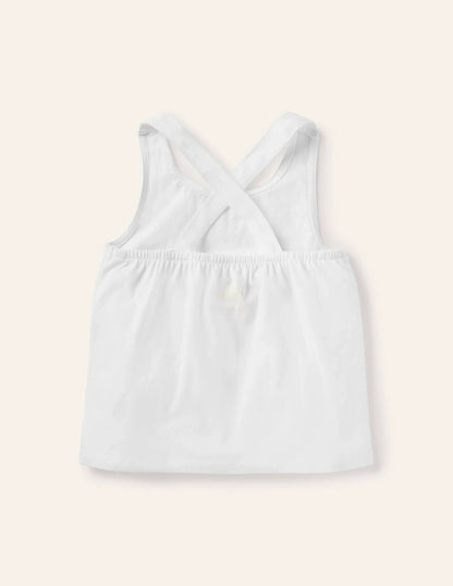 Cross-back Tank-White