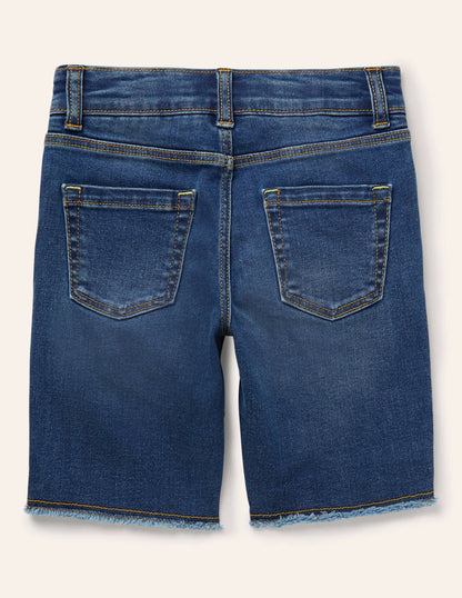 Long Denim Shorts-Mid Vintage
