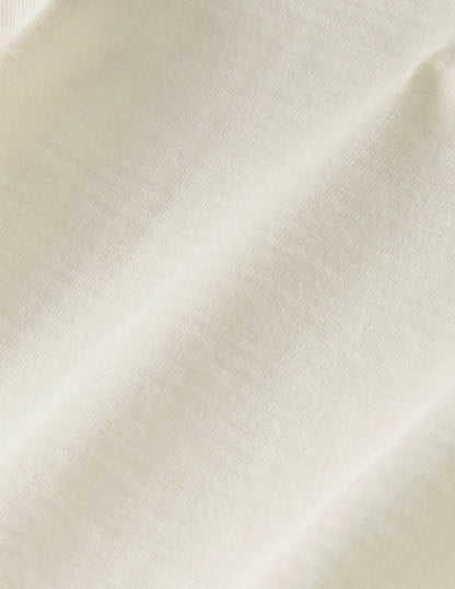 Roll Neck Supersoft T-shirt-Ivory