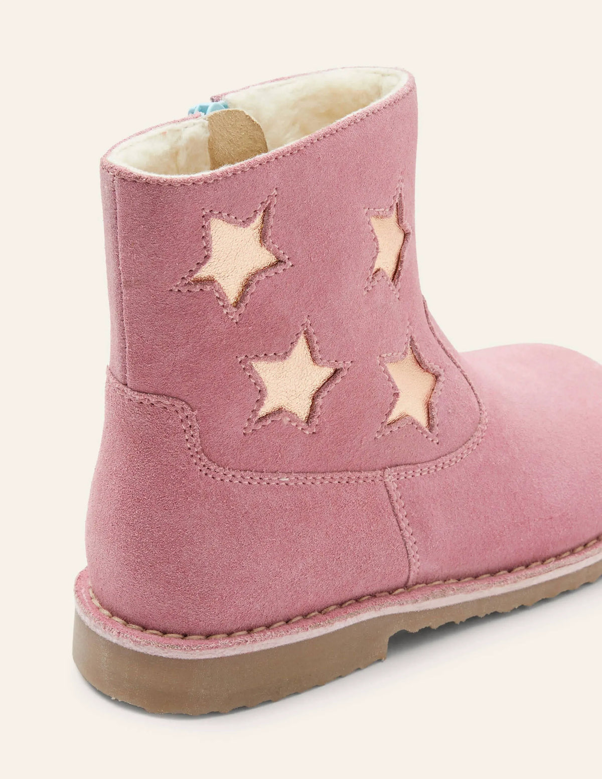 Cosy Short Leather Boots-Formica Pink Stars