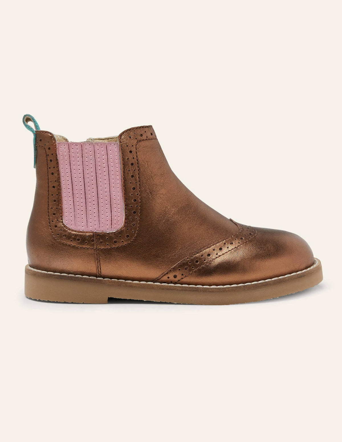 Leather Chelsea Boots-Bronze Metallic