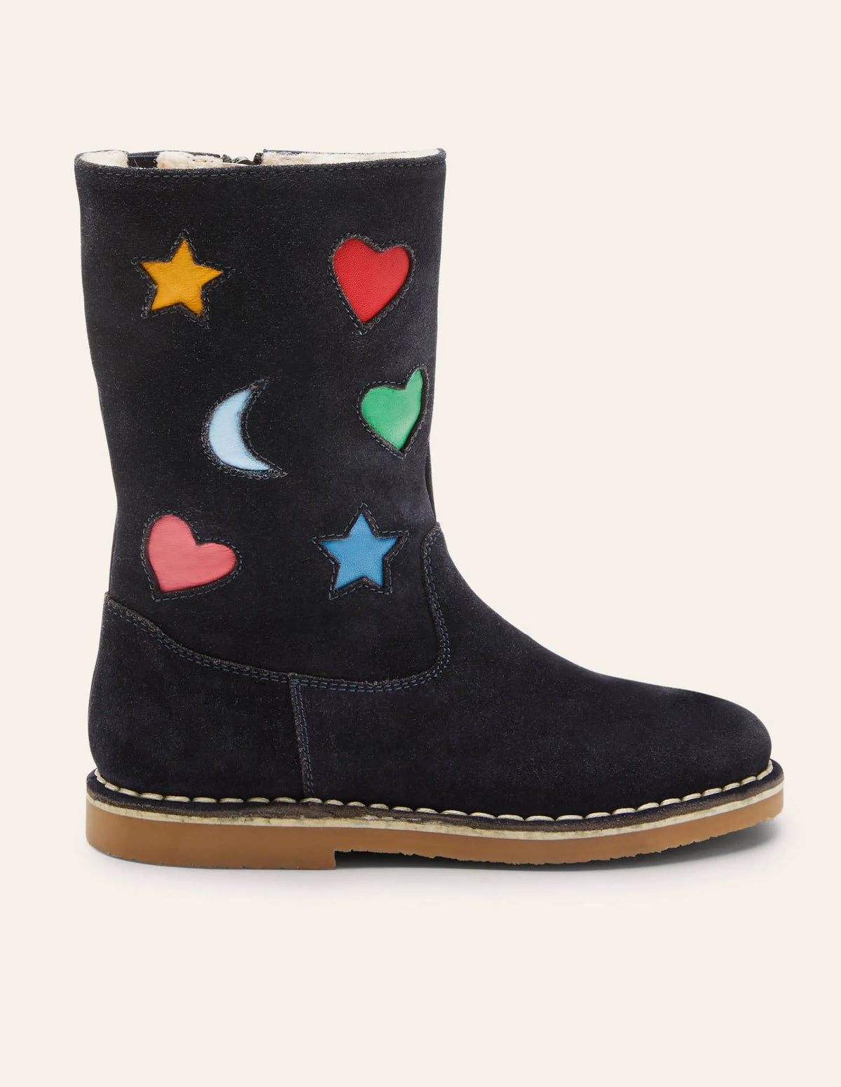 Tall Boots-Navy Suede Rainbow
