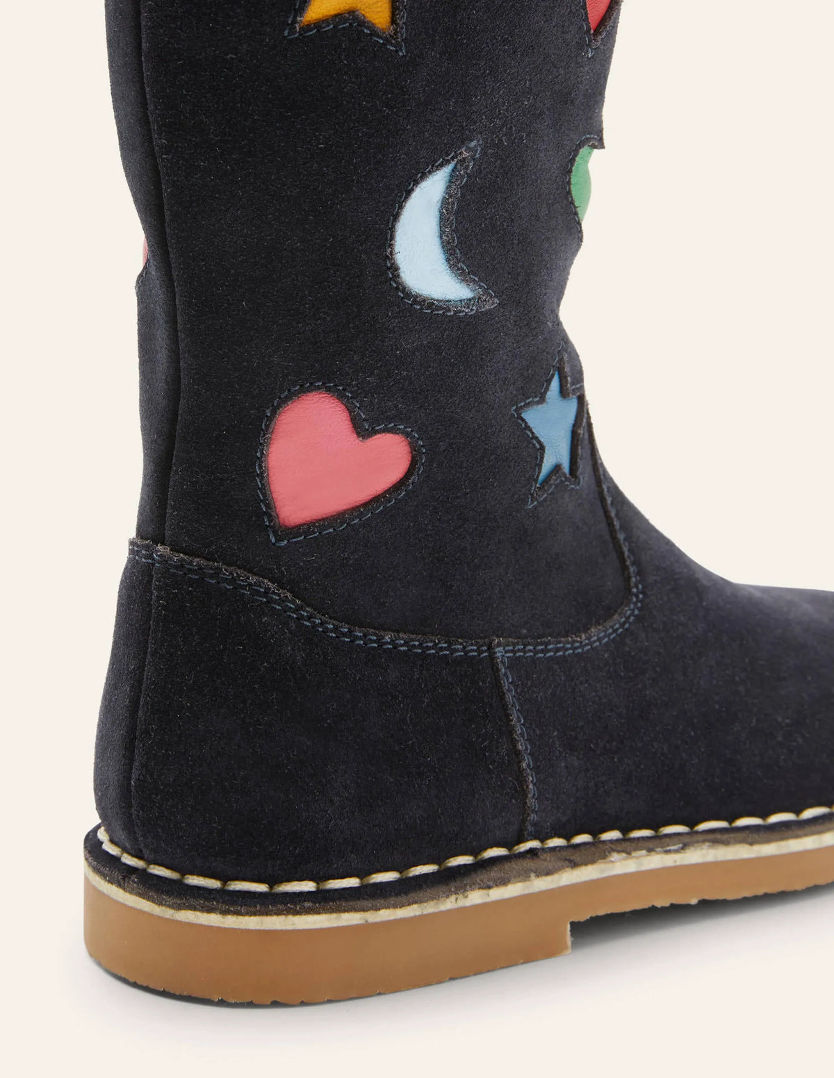 Tall Boots-Navy Suede Rainbow
