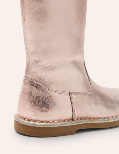 Tall Boots-Rose Gold Metallic