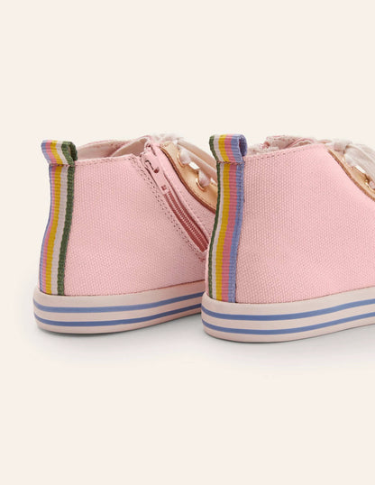 Canvas High Top Sneakers-Boto Pink