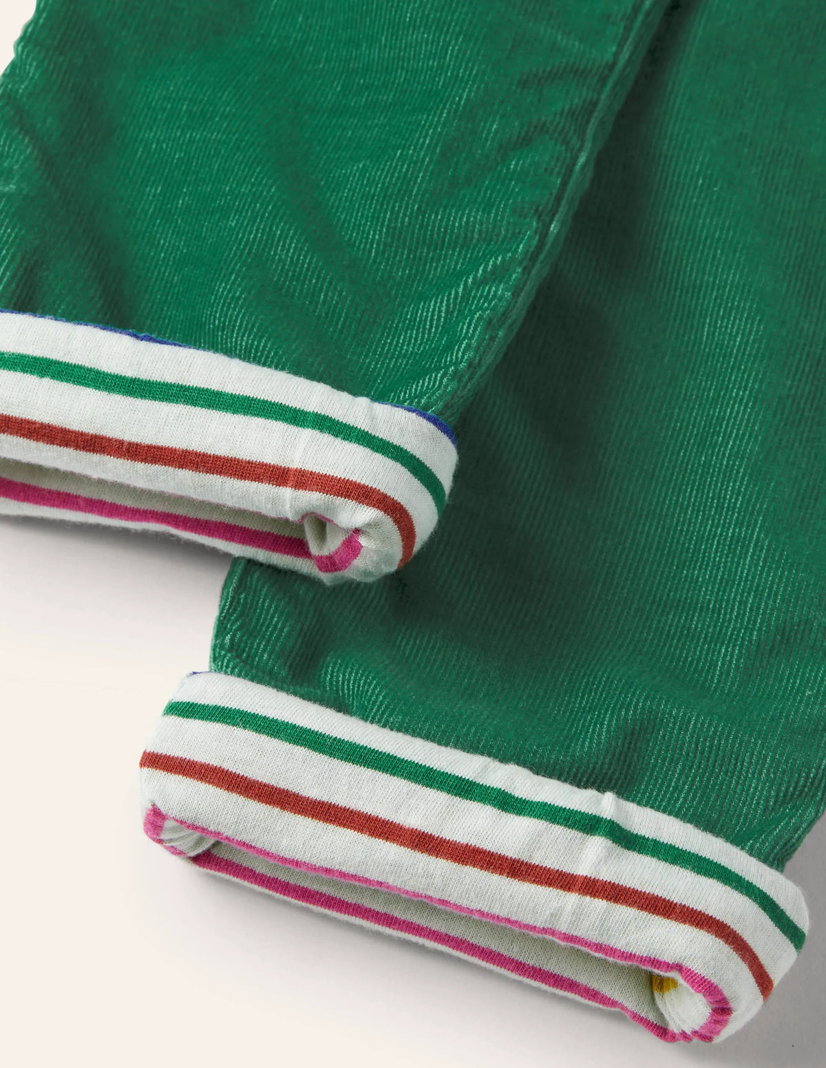 Lined Pull-on Cord Pants-Forest Green