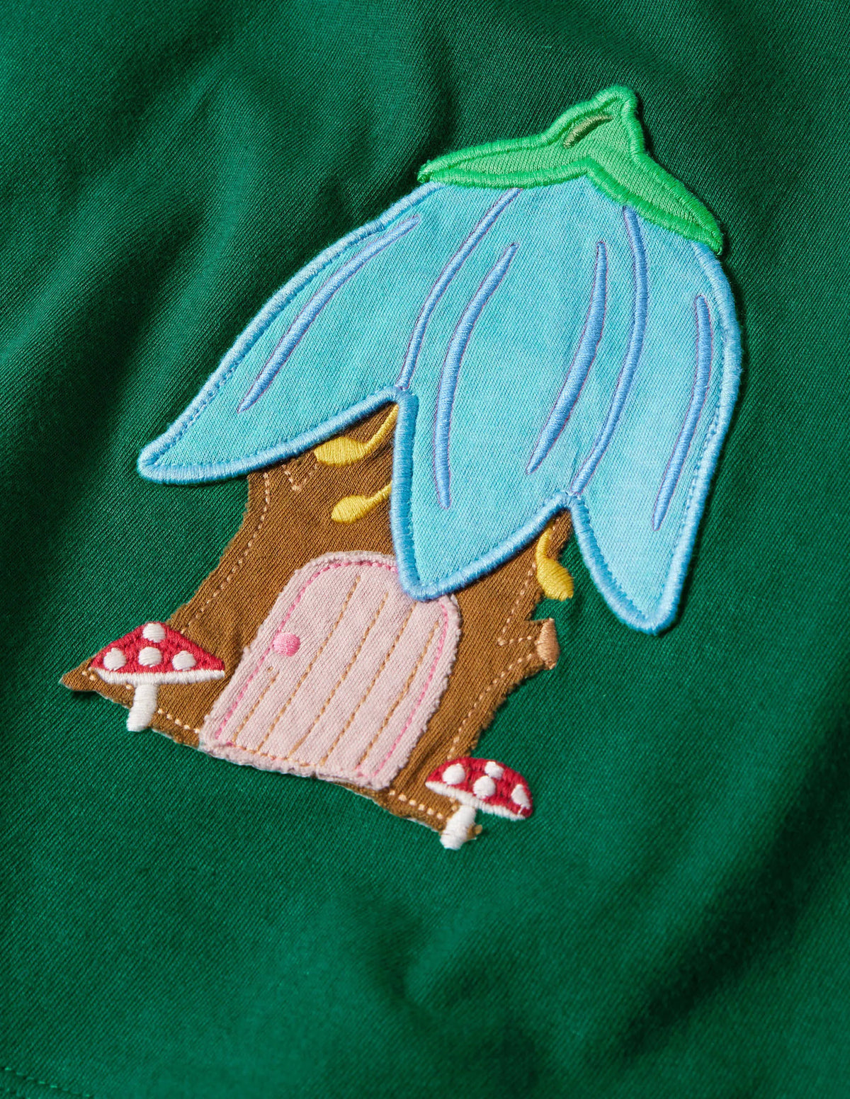 Appliqué Pocket Tunic-Forest Green Fairies