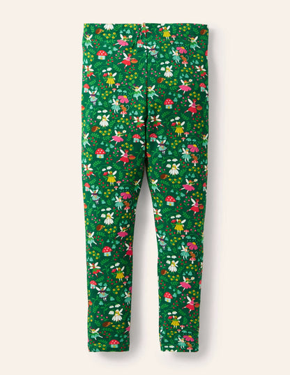 Fun Leggings-Forest Green Fairy Garden