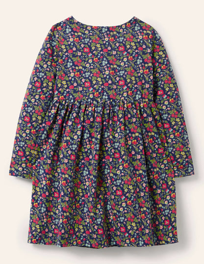 Long Sleeve Fun Jersey Dress-Starboard Autumn Berry Floral