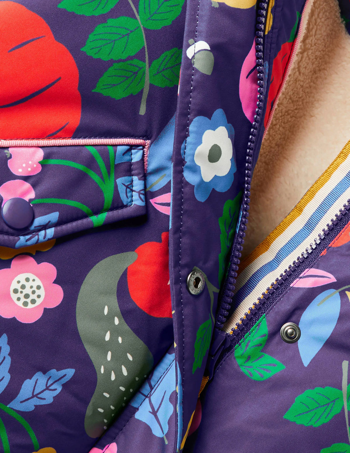 Sherpa Lined Anorak-Starboard Blue Forest Friends