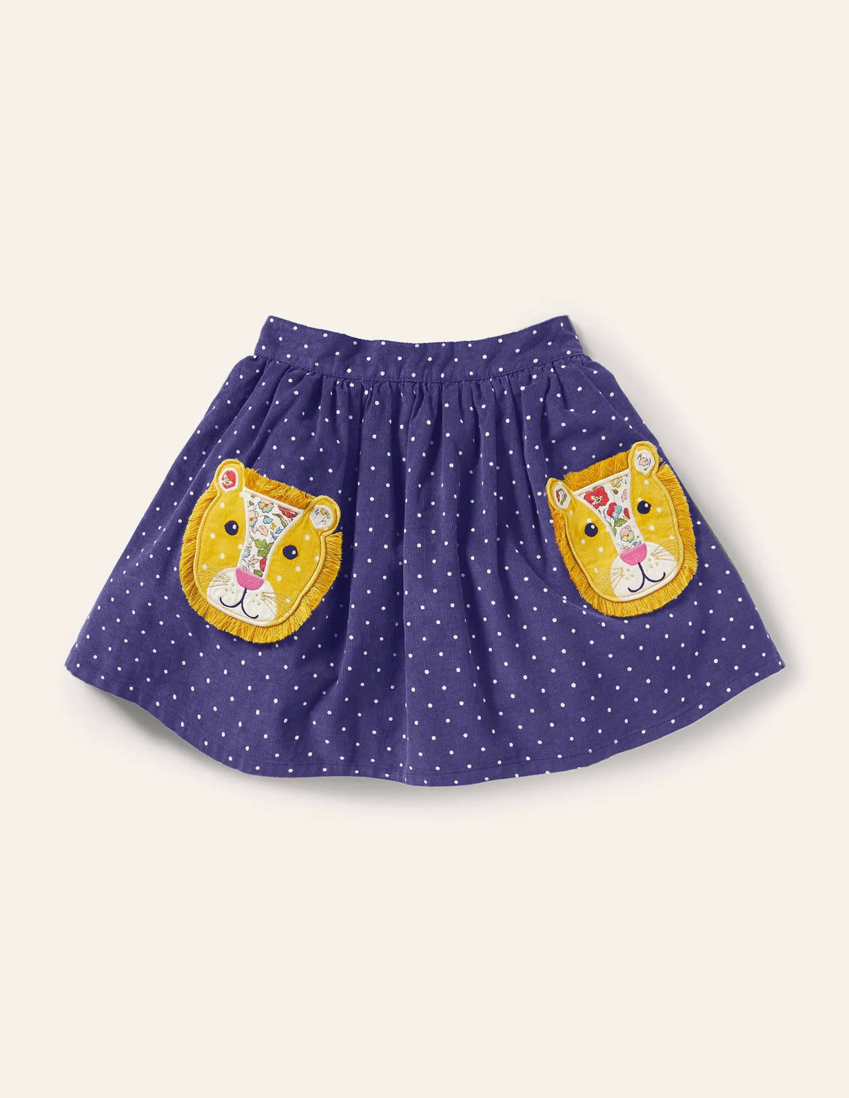 Cord Appliqué Skirt-Starboard Blue Lion