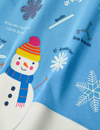 Fun Facts T-shirt-Surfboard Blue Snowflakes