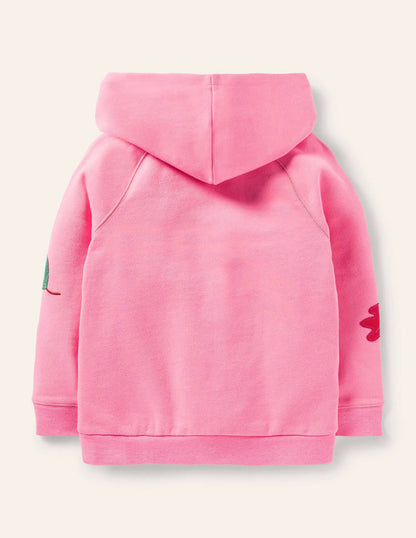 Appliqué Hoodie-Bright Petal Pink Squirrel