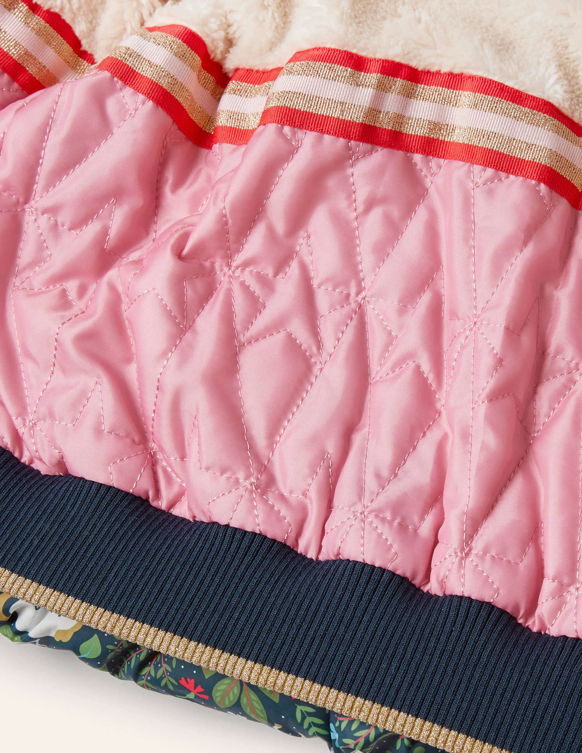 Cosy Padded Jacket-Stormy Blue Unicorn Tapestry