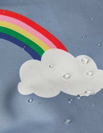 Cosy Waterproof Coat-Wren Blue Rainbow Clouds