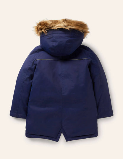 Cosy Waterproof Coat-College Navy Rainbow