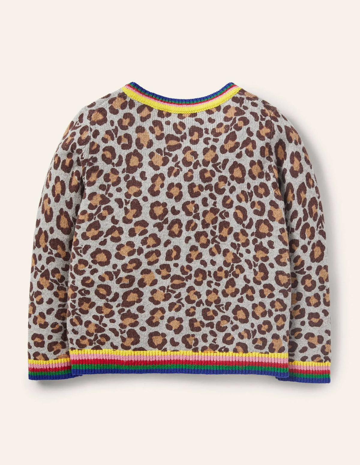 Fun Cardigan-Multi Rainbow Leopard