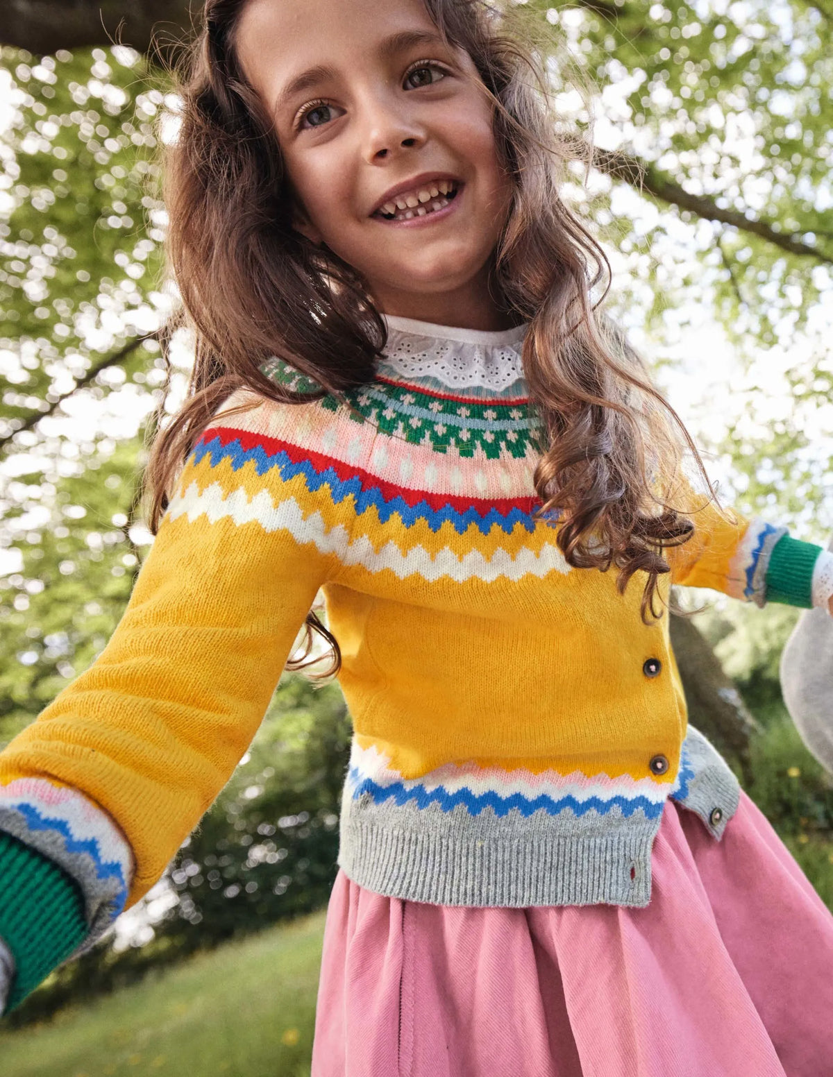 Cosy Fair Isle Cardigan-Honeycomb Yellow