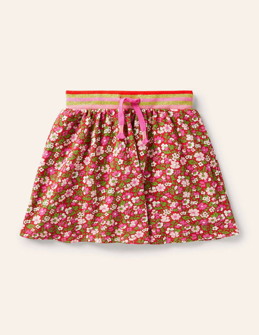 Cosy Twirly Sweatshirt Skirt-Rockabilly Red Vintage Floral