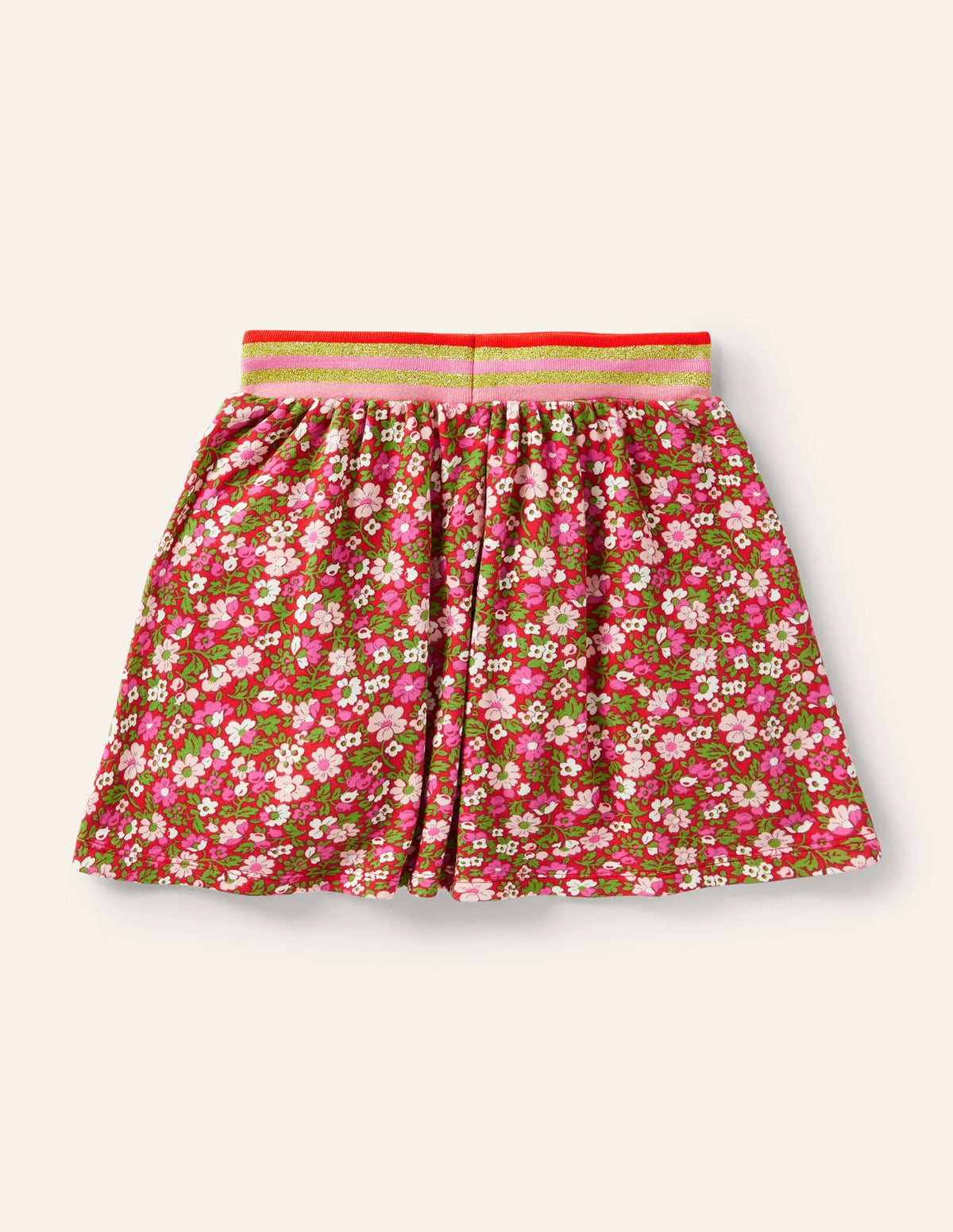 Cosy Twirly Sweatshirt Skirt-Rockabilly Red Vintage Floral