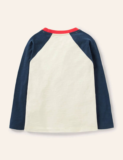 Textured Raglan T-shirt-Ivory Small But Brave