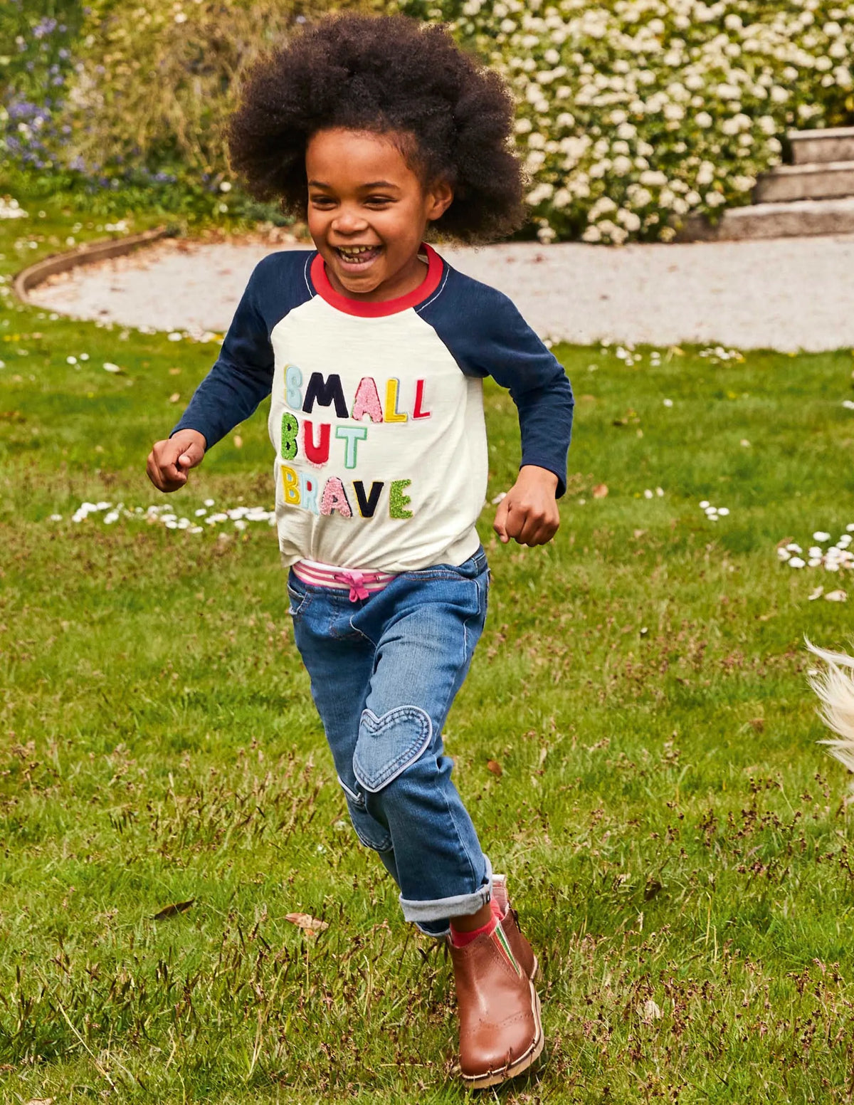 Textured Raglan T-shirt-Ivory Small But Brave