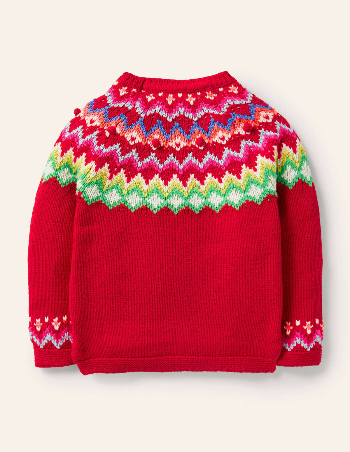 Cosy Fair Isle Sweater-Rockabilly Red