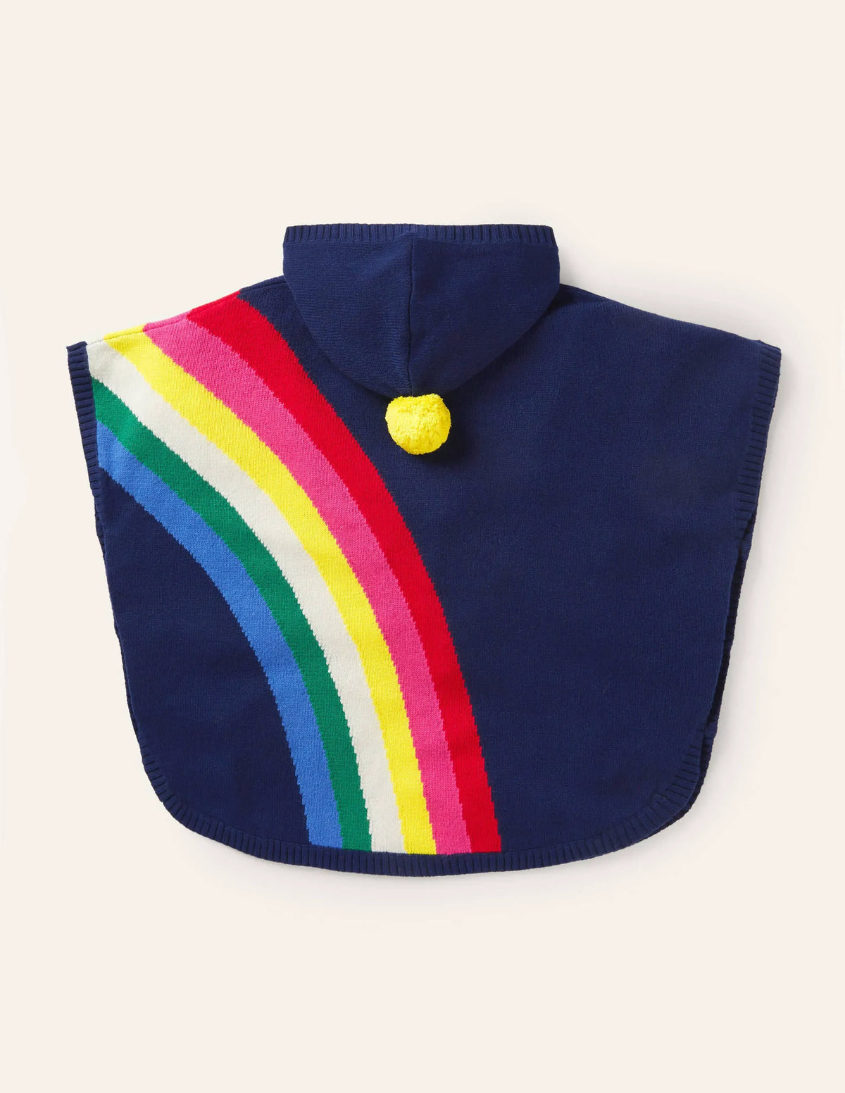 Horse Knitted Poncho-Starboard Blue Rainbow