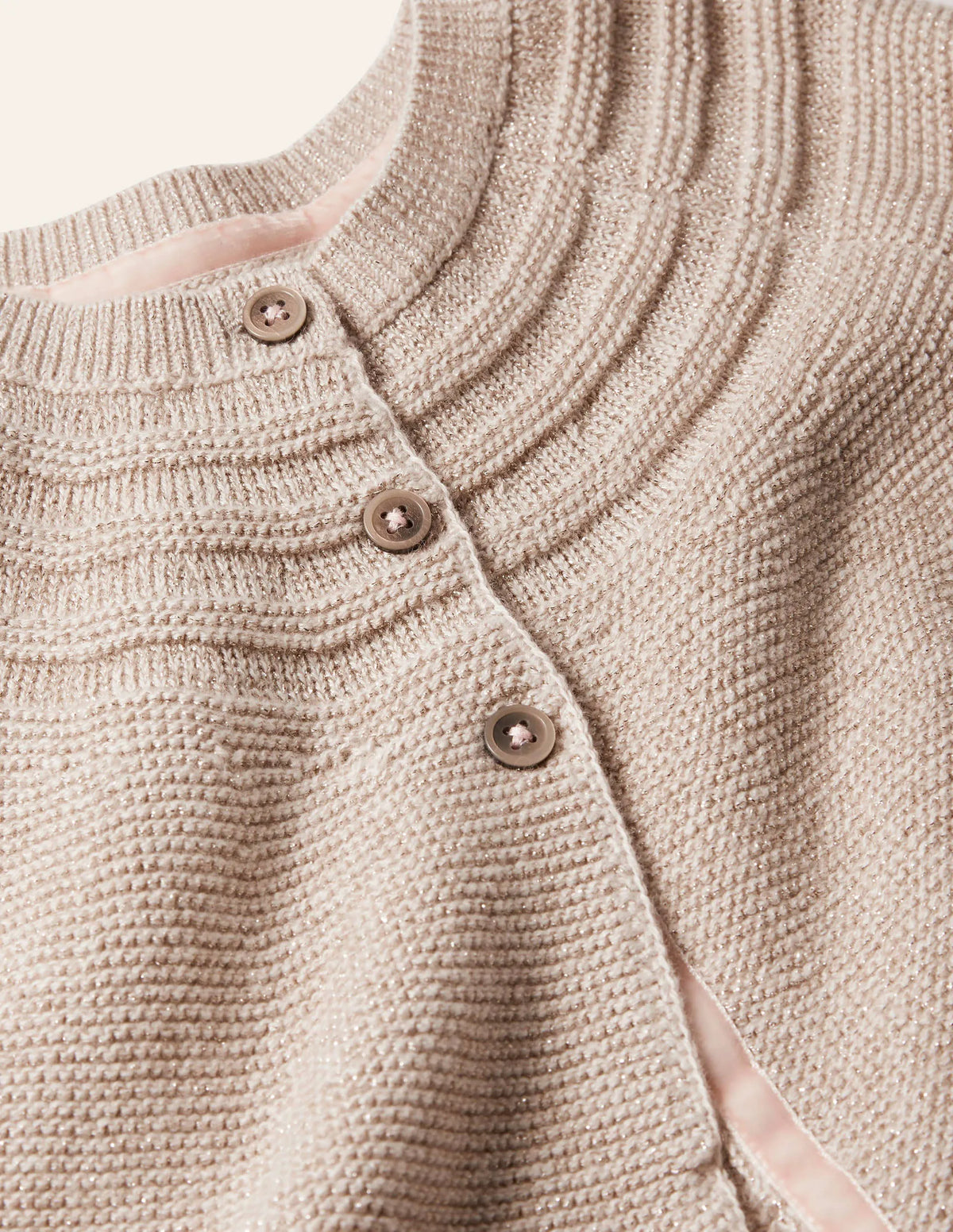 Cotton Cashmere Mix Cardigan-Gold Sparkle