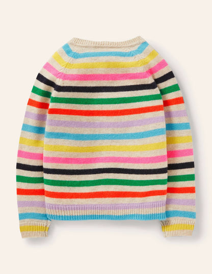 Cashmere Cardigan-Multi Stripe
