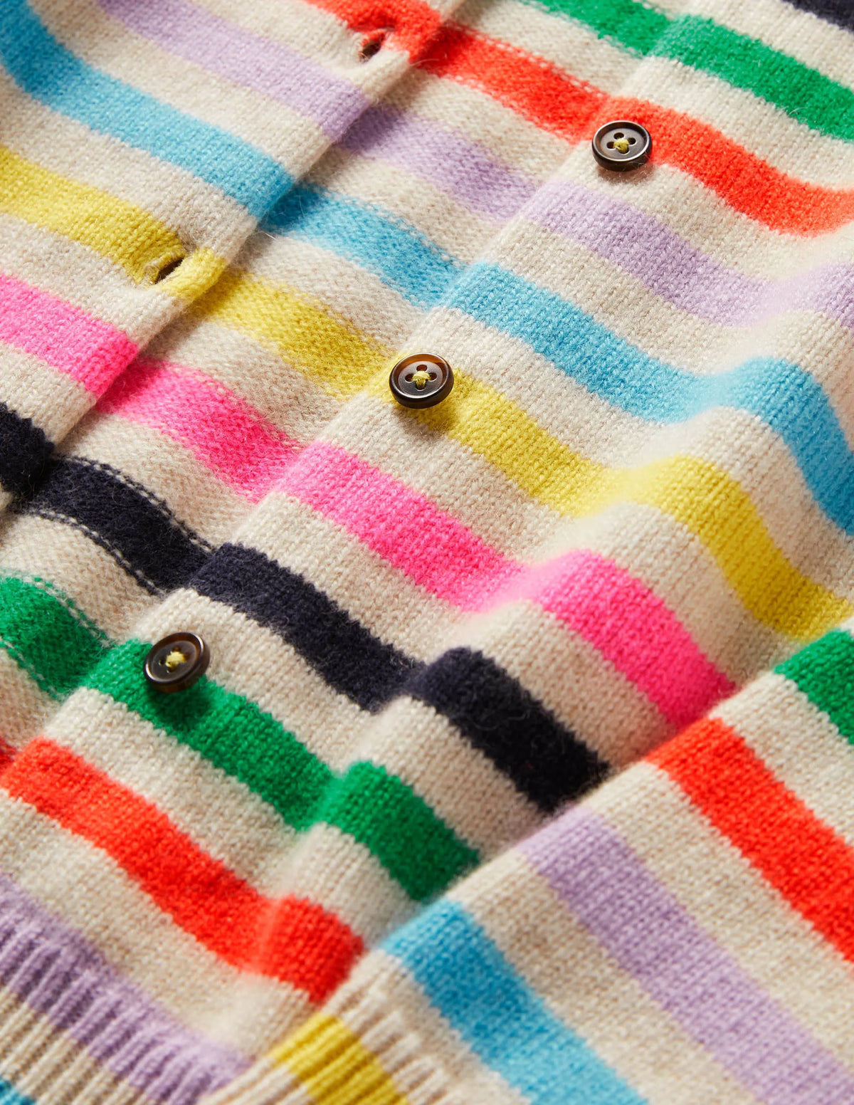 Cashmere Cardigan-Multi Stripe