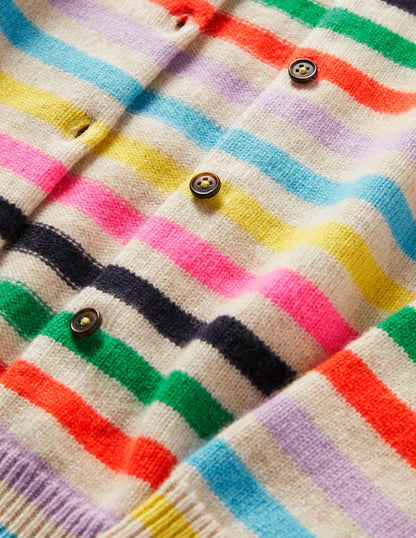Cashmere Cardigan-Multi Stripe
