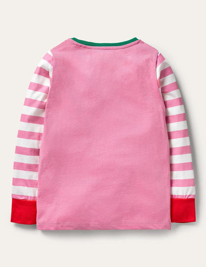 Festive Flipbook T-shirt-Bright Petal Pink Festive