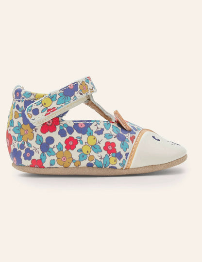 Novelty Leather Baby Shoes-Floral Fox