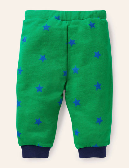 Warrior Knee Jersey Bottoms-Sapling Green Stars