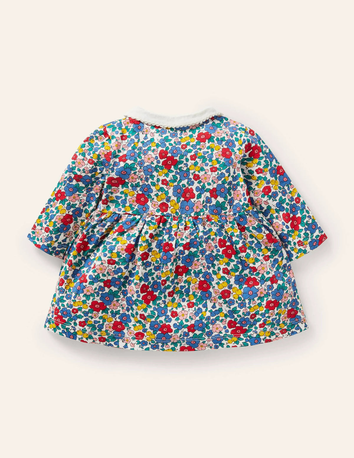 Jersey Collared Dress-Multi Sky Apple Blossom