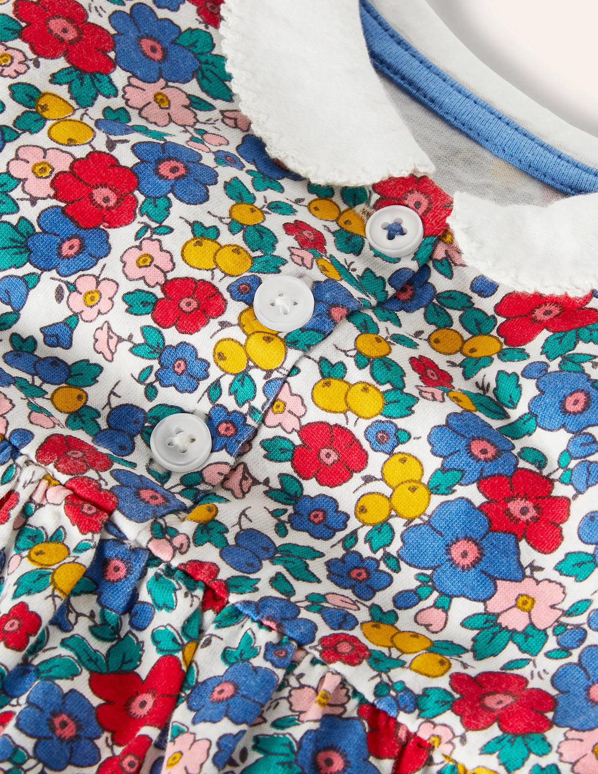 Jersey Collared Dress-Multi Sky Apple Blossom