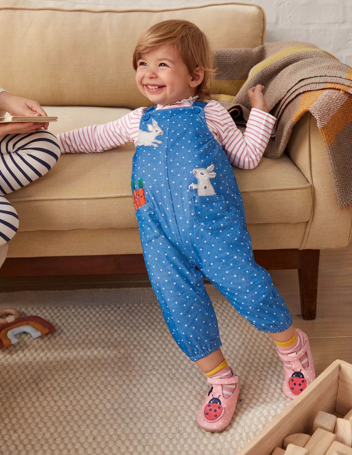 Cord Overalls Set-Elizabethan Blue Bunnies