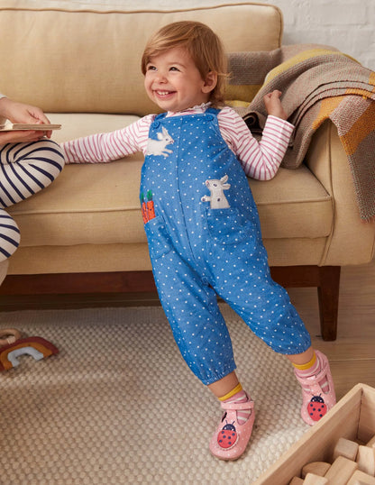 Cord Overalls Set-Elizabethan Blue Bunnies