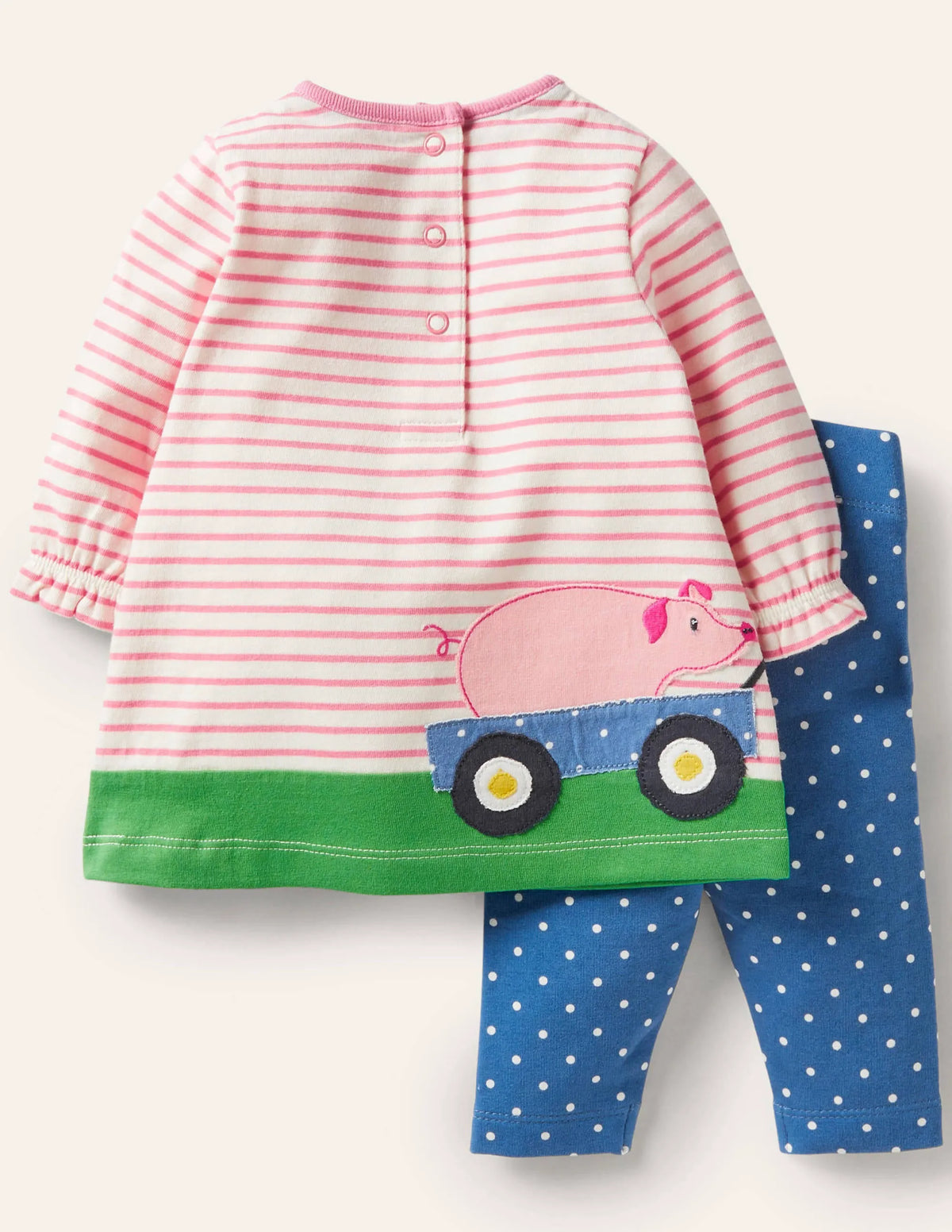 Big Appliqué Dress Set-Elizabethan Blue Farm