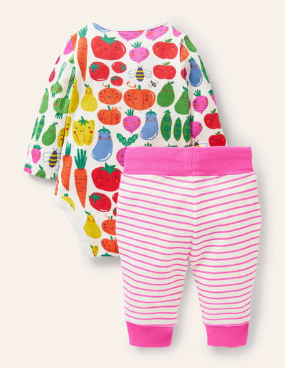 Body & Leggings Set-Ivory Garden Gang
