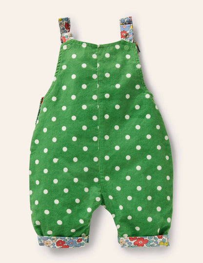 Cord Overalls-Iguana Green Pin Spot