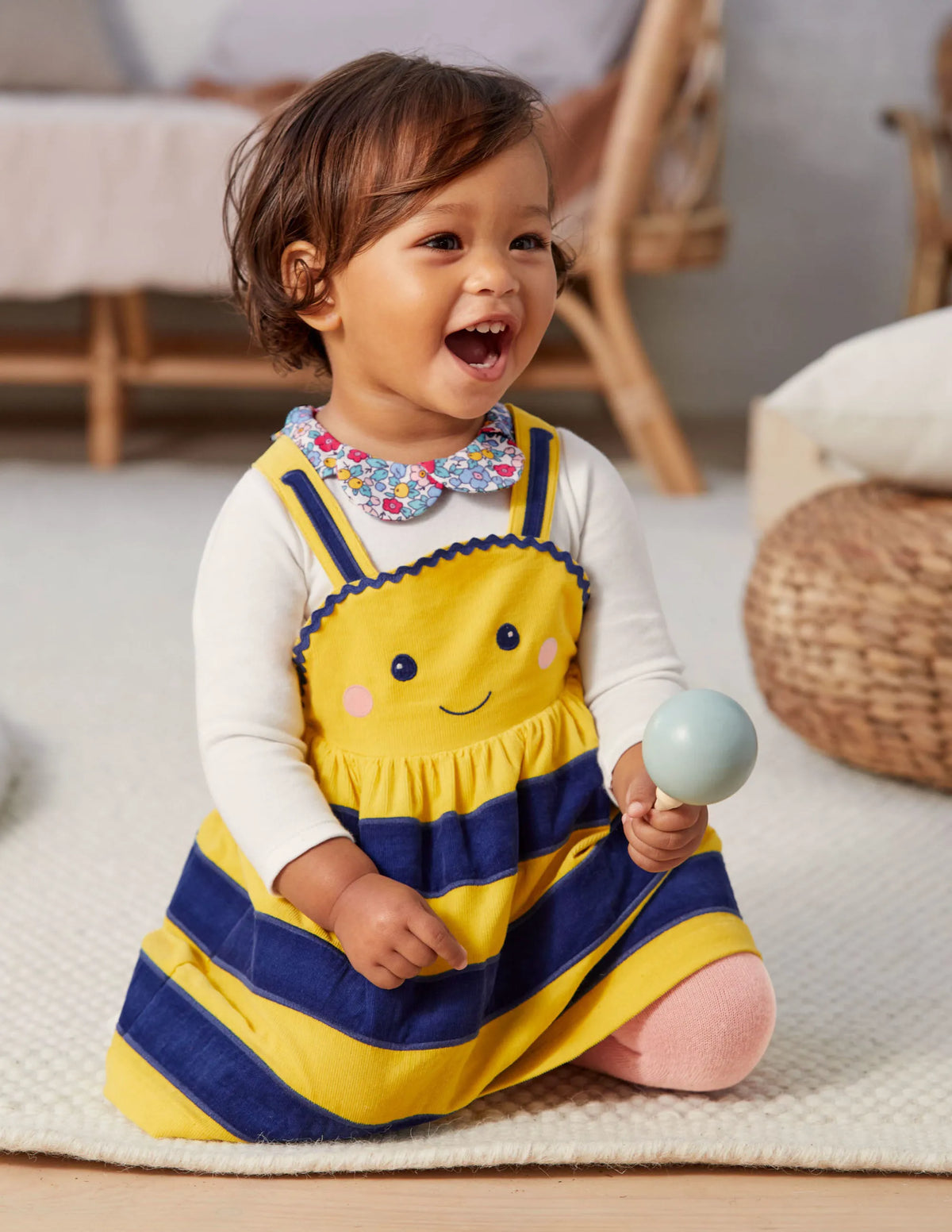 Novelty Cord Pinnie-Sweetcorn Yellow Bee