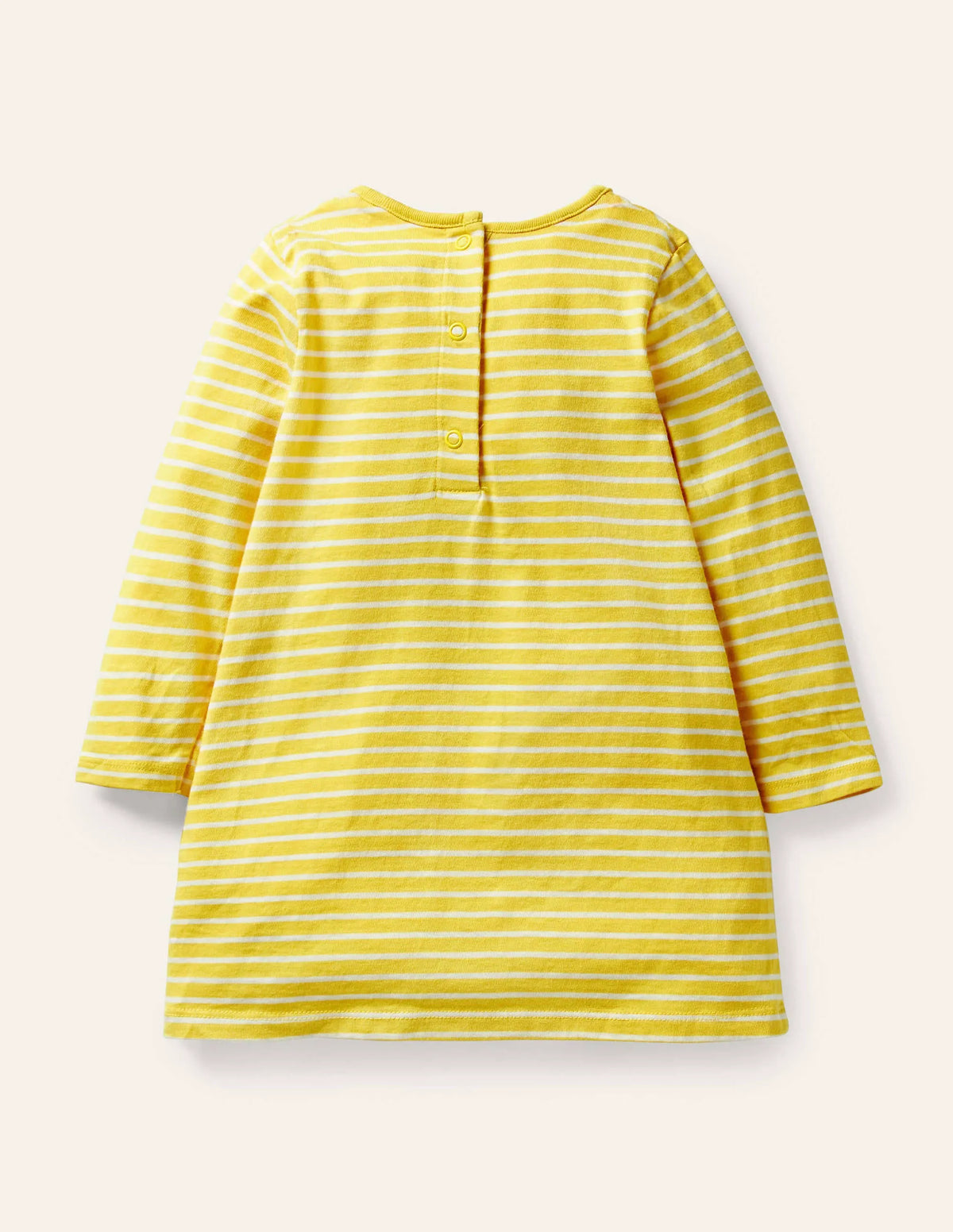 Big Appliqué Dress-Sweetcorn Yellow/Ivory Bunnies