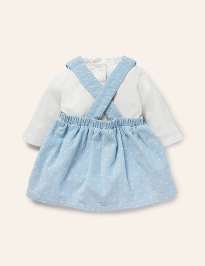 Cord Bunny Pinnie Set-Sky Blue Bunnies