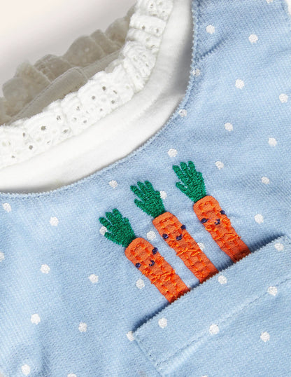 Cord Bunny Pinnie Set-Sky Blue Bunnies