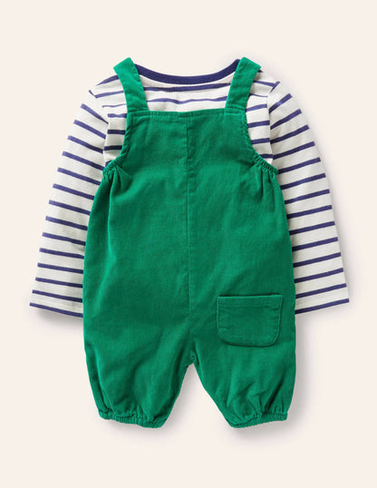 Fun Overalls Set-Highland Green Dino