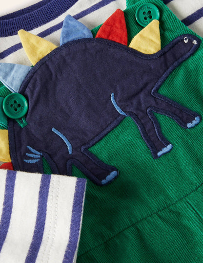 Fun Overalls Set-Highland Green Dino